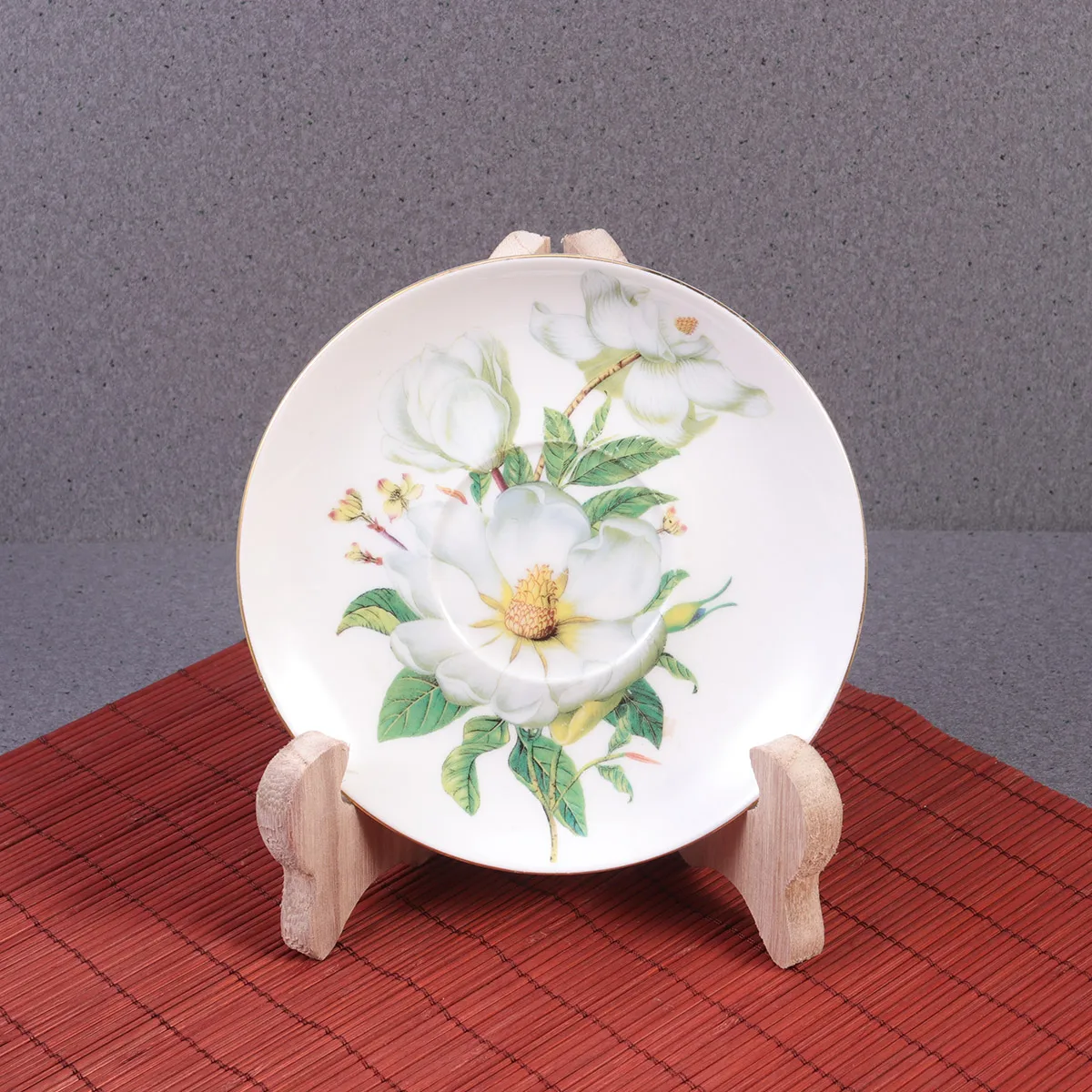 

4pcs Tea Cake Display Stand Wooden Plate Easel Rack For Home Decor Desktop Foldable Wood Stand Solid Natural Paulownia L