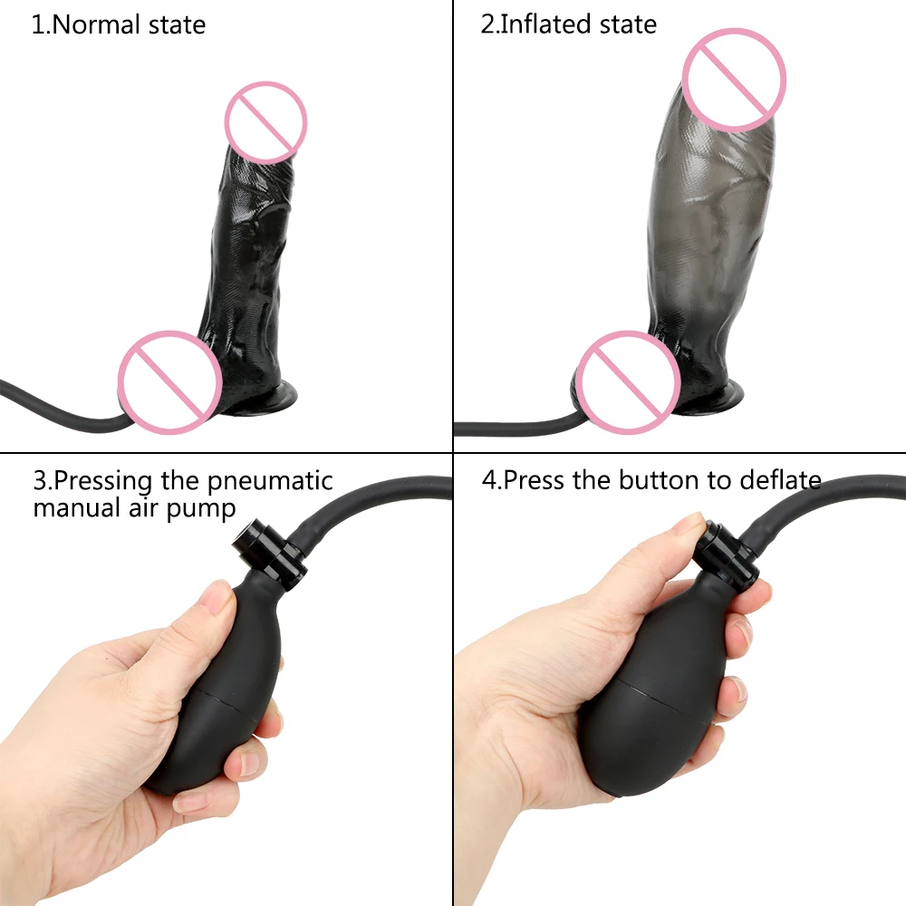 Huge Inflatable Dildo Suction Cup Anal Plug Realistic Penis Pump Big Butt Plug Vaginal Stimulation Sex Toys for Women Female