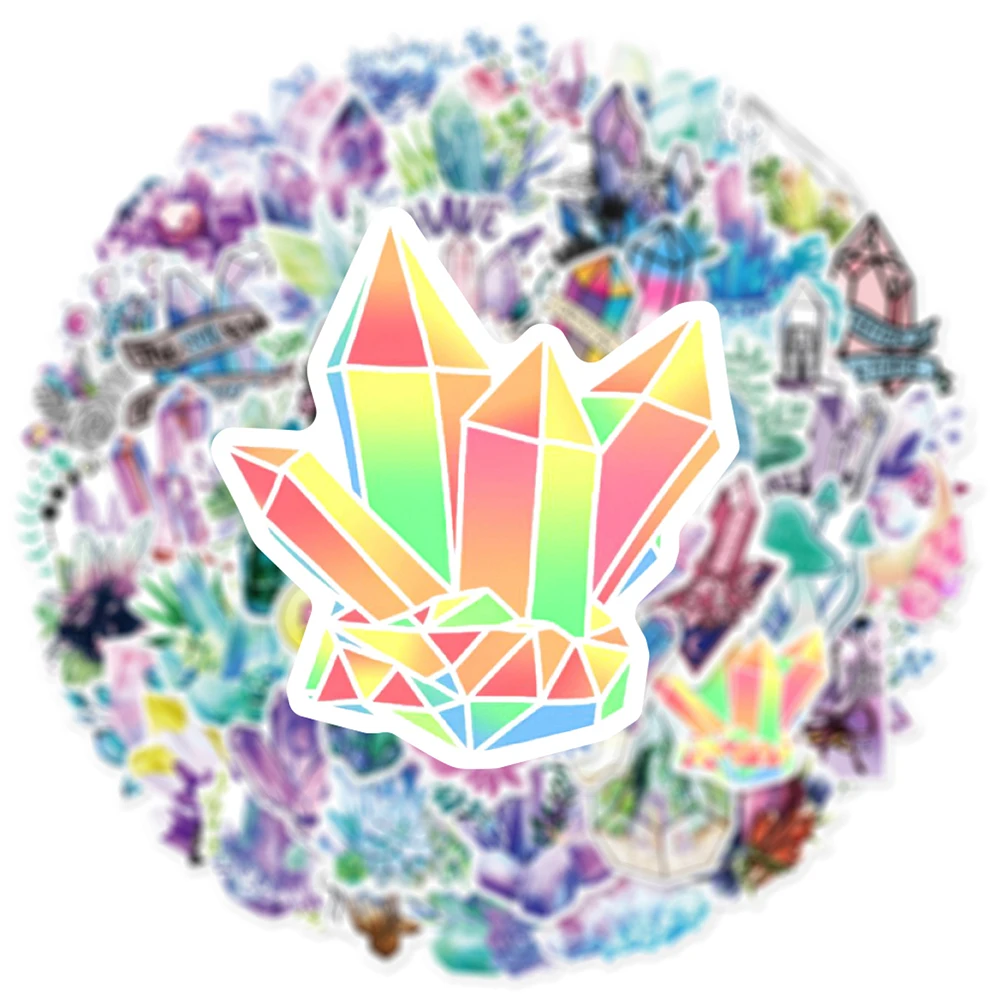 

10/30/50pcs Kawaii Colorful Bohemian Crystal Stickers Cartoon Decal Waterproof DIY Notebook Phone Guitar Cute Decoration Sticker