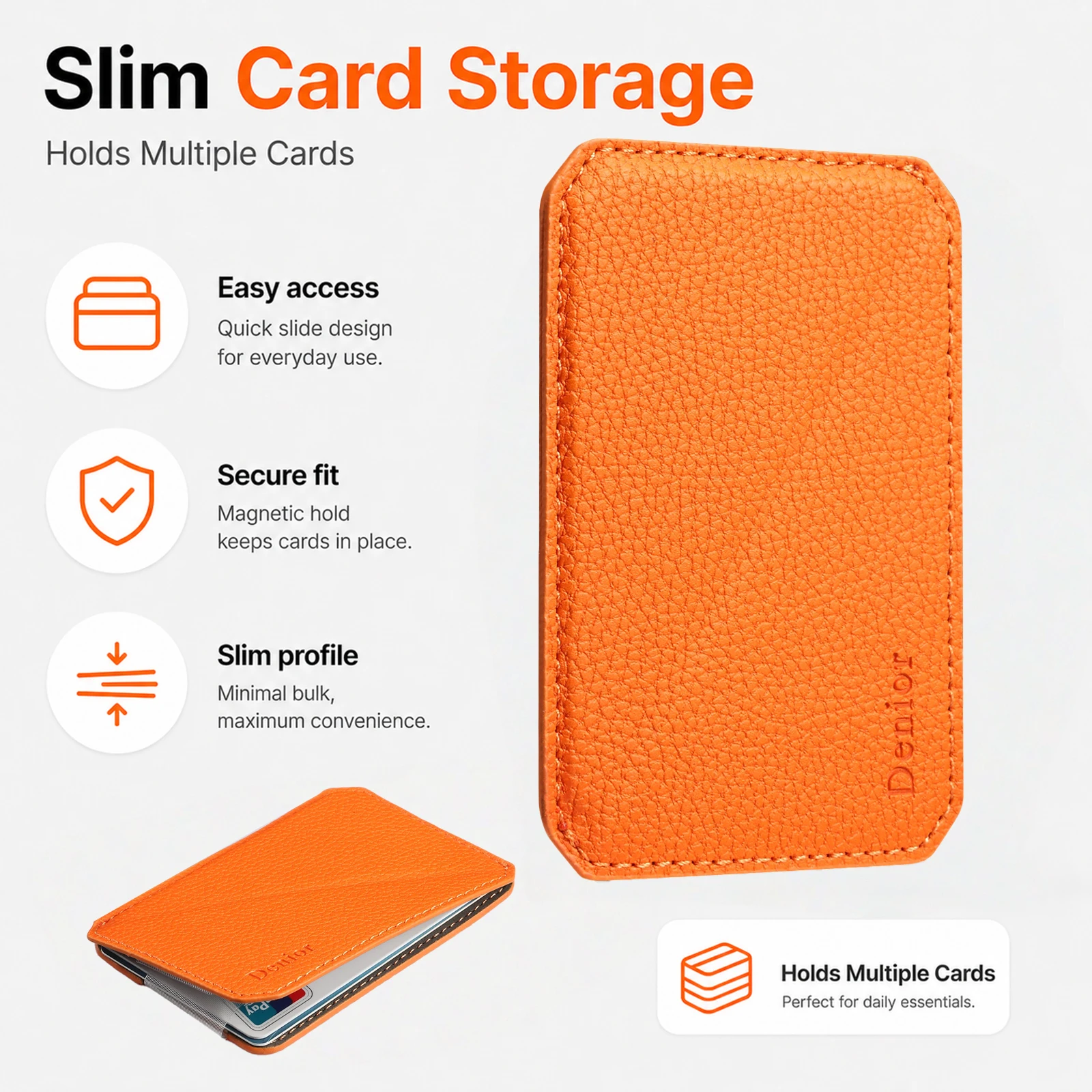 Denior Is Suitable for Mobile Phone Holders with Magnetic Suction Function and Ultra-Thin Magnetic Card Holders with 1 Card Slot