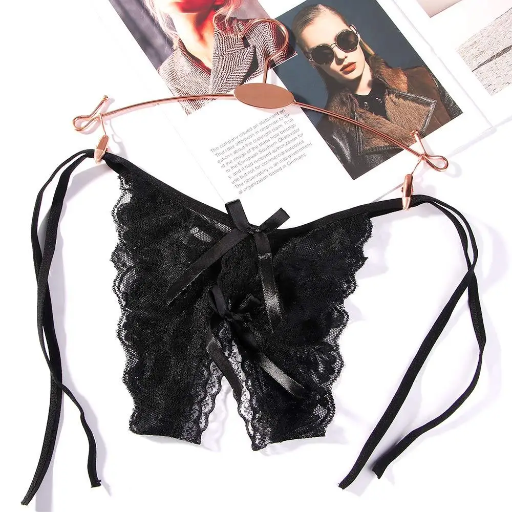 

Floral Women's Temptation Low Waist Sexy Women Open Crotch T-pants Underpants Underwear T-Back Briefs Panties G-string Thongs