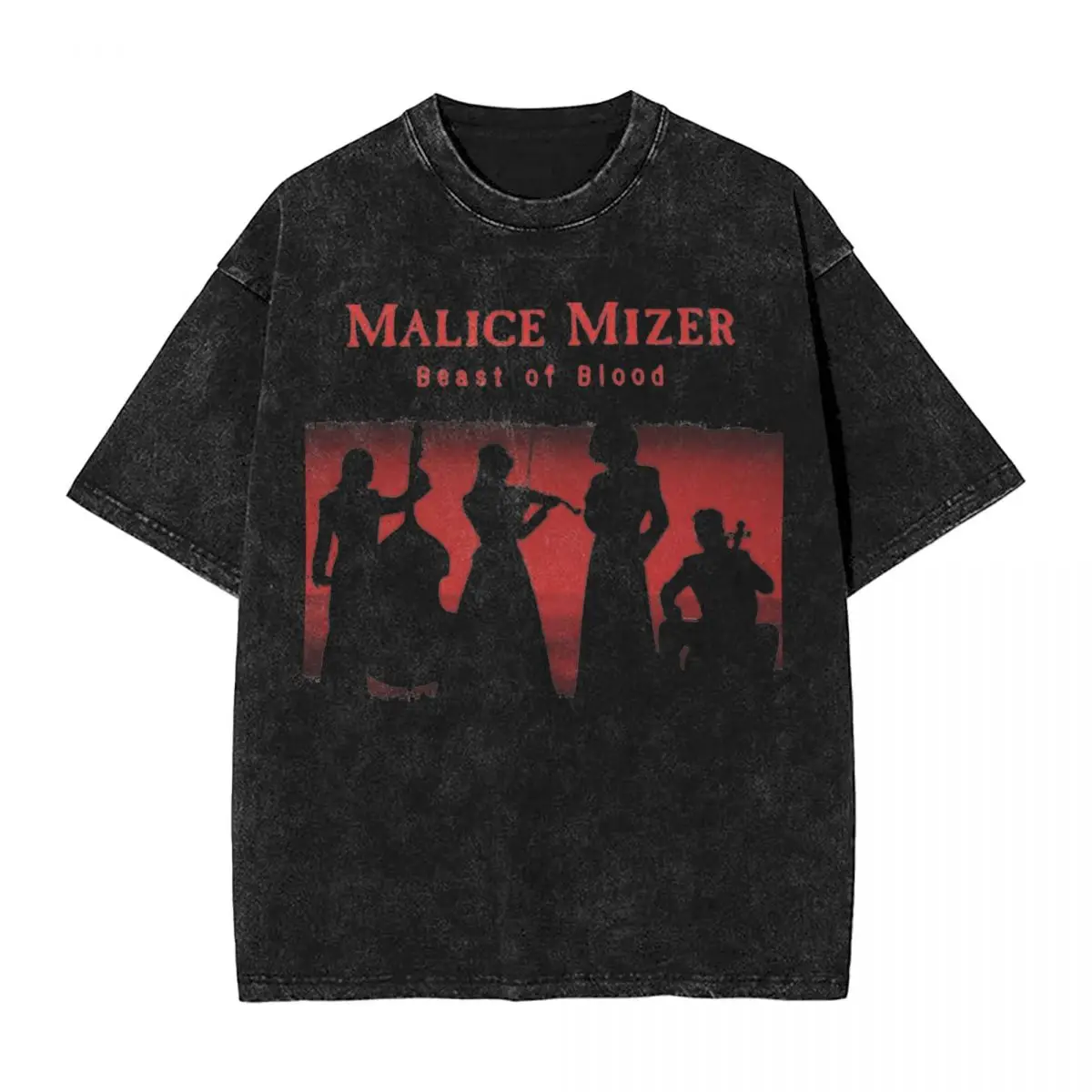 Malice Mizer Washed T Shirt Streetwear Hip Hop Vintage T-Shirt Tees Tops for Men Women 100% Cotton Oversize Summer