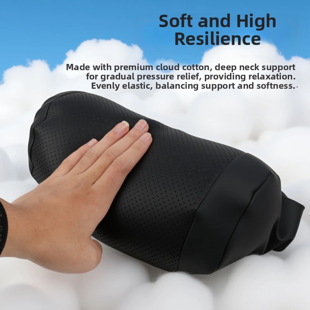 Hidden Storage Neck Pillow Neck Pillow Black Car Neck Pillow Skin-friendly Materials For Driving For Car Headrests