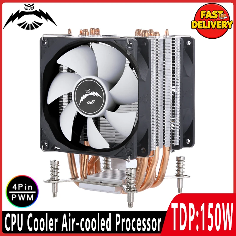 

LGA2011 Кулер ЦП Вентилятор 2/4/6 Тепловая трубка Радиатор Совместимый процессор Intel i3 i5 i7 115x 1200 1700 1851 x99 90 мм 4-контактный ШИМ-отключение звука