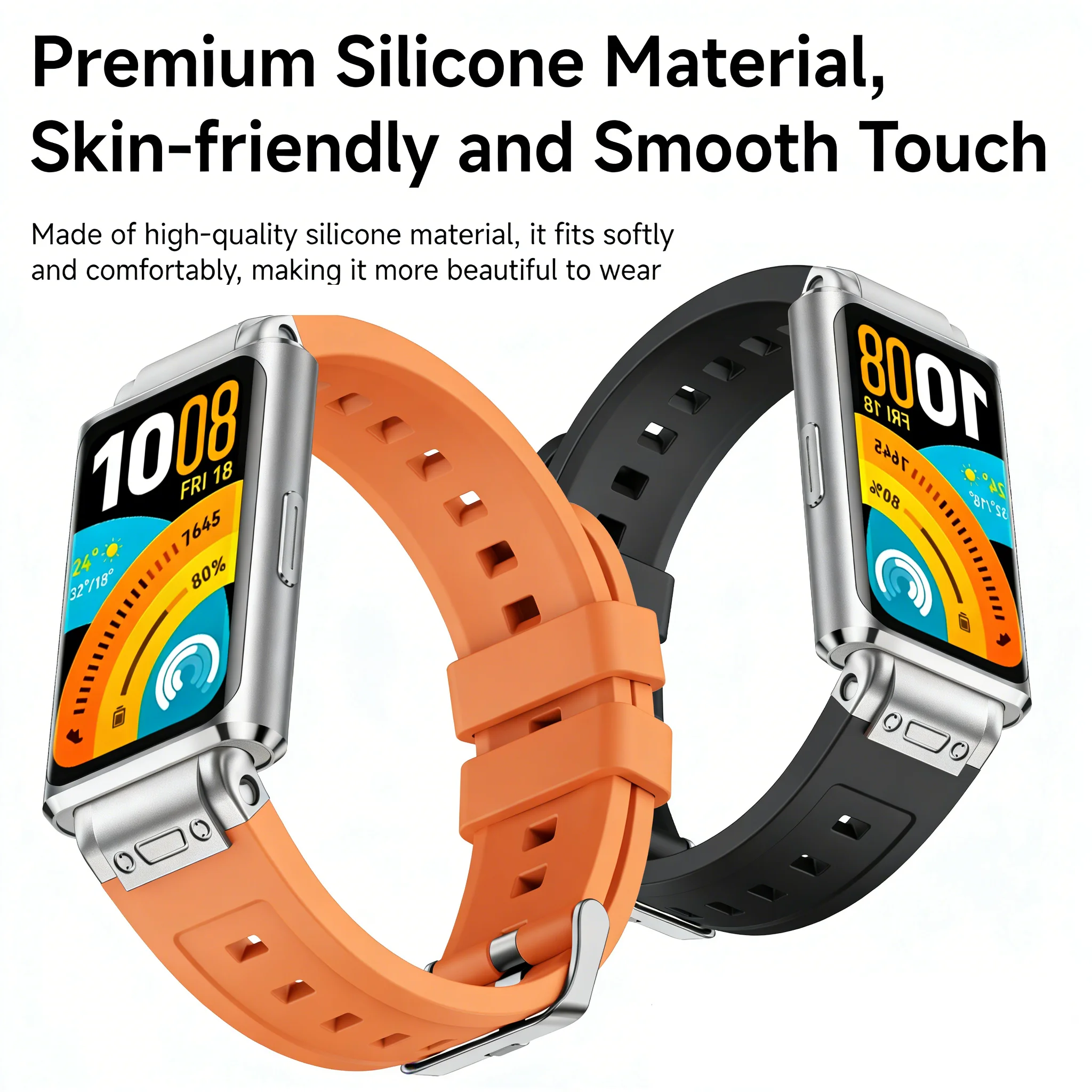 Sport Silicone+Metal Band For Huawei Band 11 Pro/11 Replacement Accessories Breathable Bracelet Correa for Huawei smart Strap 11