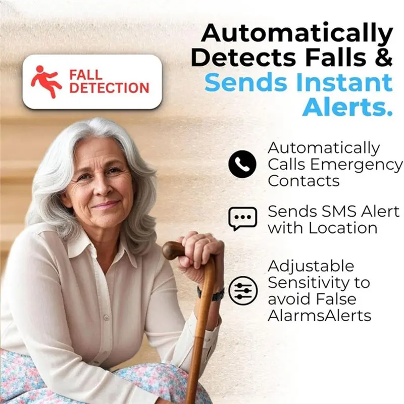 【VALUE MONEY】GPS Tracking, Heart Rate Monitoring Alert Smartband For Seniors No Call Center Auto Fall Detection With SOS Button