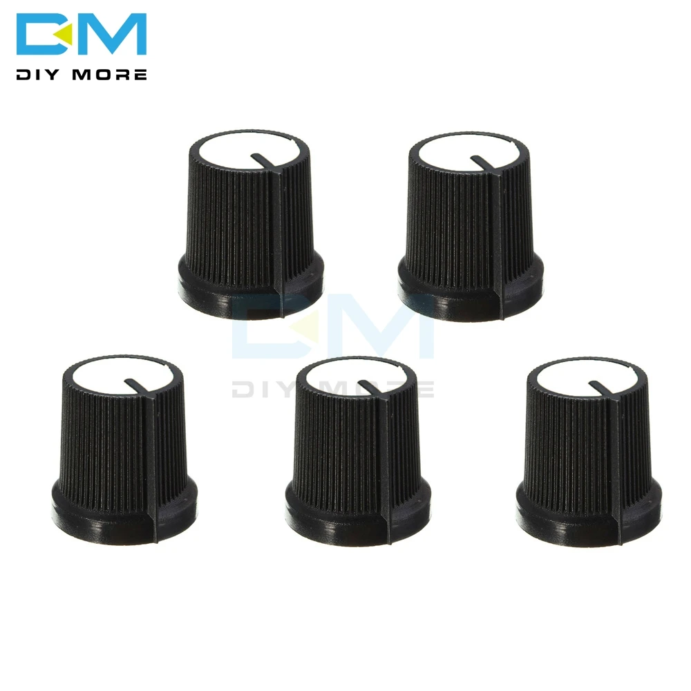 5PCS Black Knob Blue White Yellow Red Orange 5 Colors Face Plastic for Rotary Taper WH148 Potentiometer Knob Hole 6mm New Cap