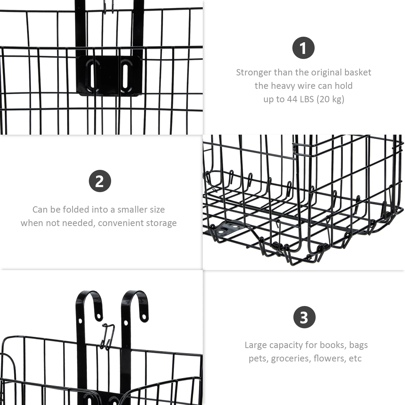 

Portable Iron Bike Front Handlebars Cycling Storage Durable Lightweight Metal Hanging Design Easy Install Fast Release For