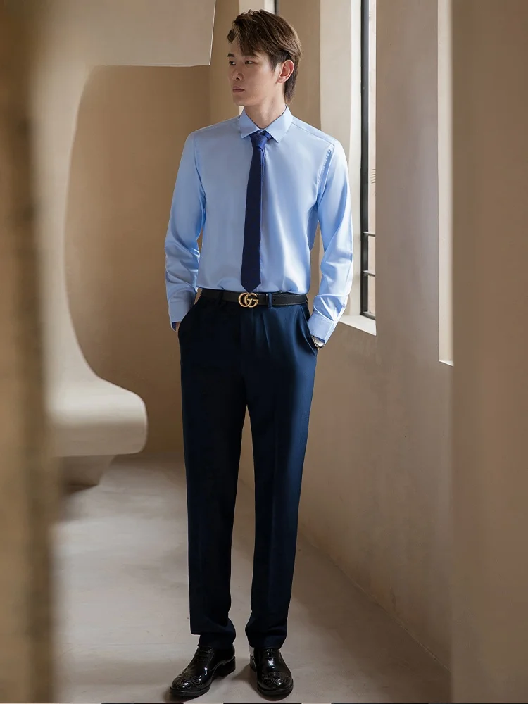 Haut professionnel pour femmes, col carré formel, Long, Sve irt, vêtements de travail, mélange de rayonne de bambou et Polyester, nouvelle collection printemps 2024