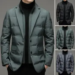 Winter New Style 90 White Duck Down Men's High-End Quality Scarf Collar Casual Suit Jacket