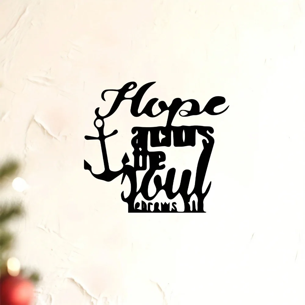 CIFbuy Hope Dreams Gold Ribbon Iron Metal Wall Art Inspirational Sign Living Room Garden Patio Christmas New Year Gift