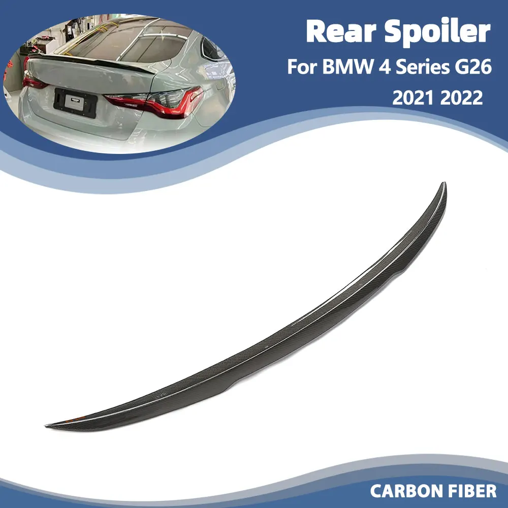 

Car Rear Trunk Spoiler Wing Fit for BMW 4 Series G26 4 Door Gran Coupe 2021 2022 Carbon Fiber Trunk Wing Spoiler