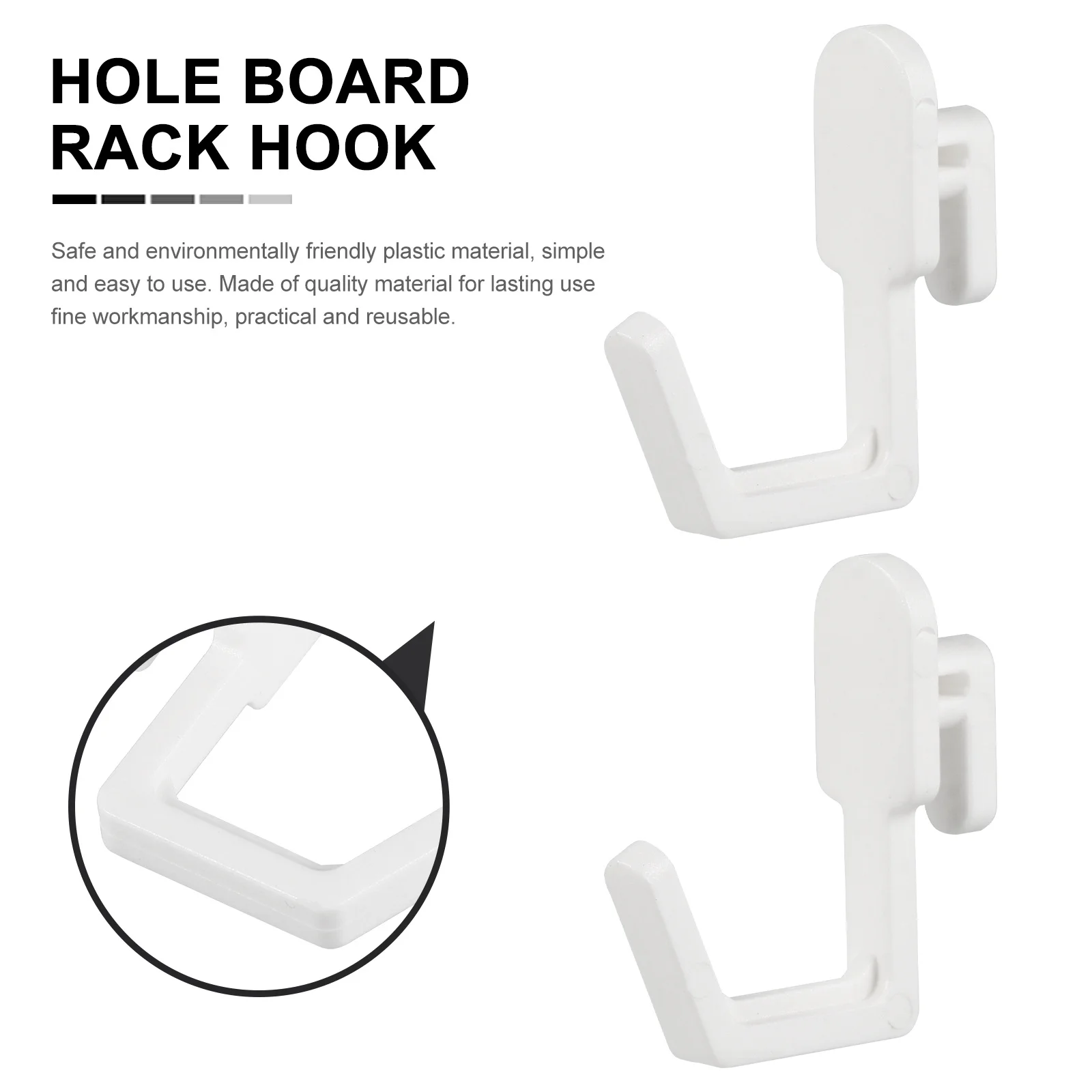 

20pcs Pegboard Hook J Shape Storage Hook For Organizer Garage Workshop Shelf Hanger Display Holder Plastic Mounting Clip