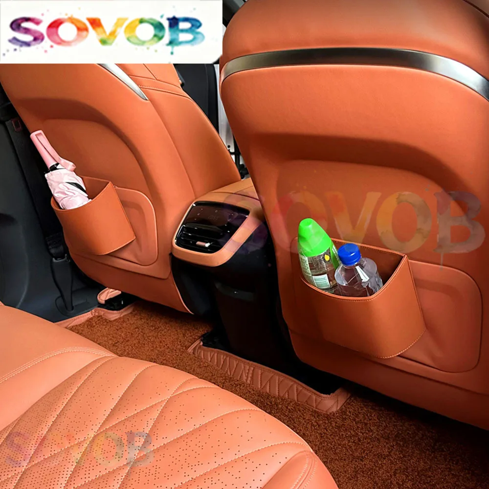 For Changan Deepal S07 S7 Car Leather Trash Can Interior Modification Supplies Multifunctional Hanging Storage Box