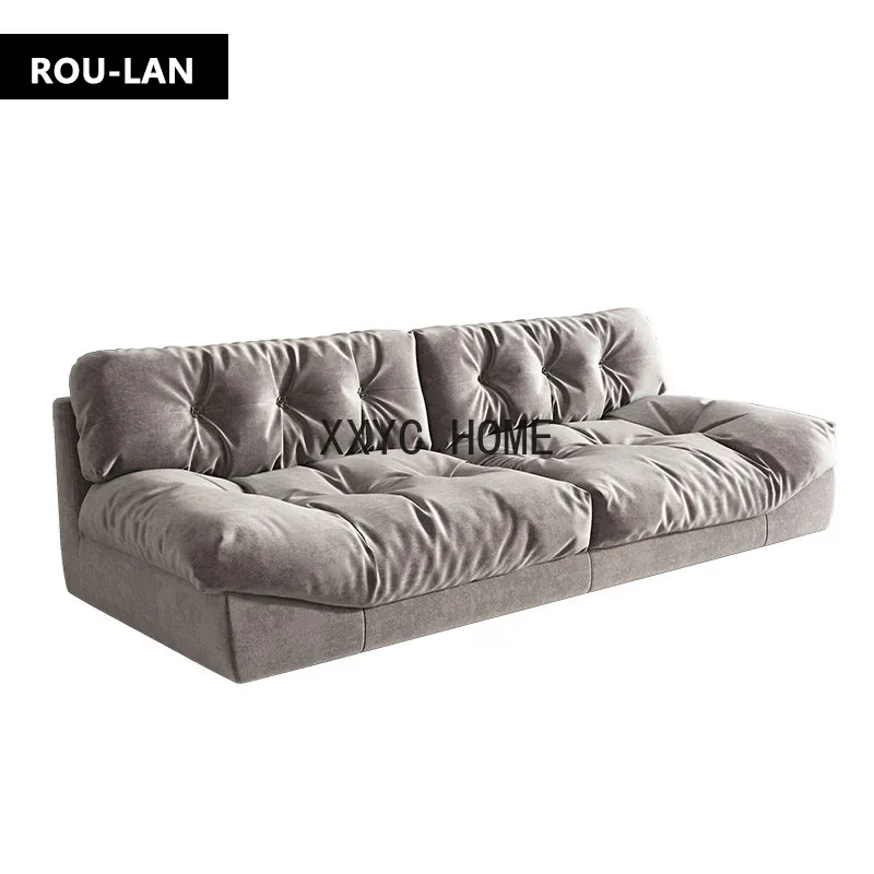 

Modern minimalist suede fabric sofa living room fabric minimalist large and small apartment sofa down sofa