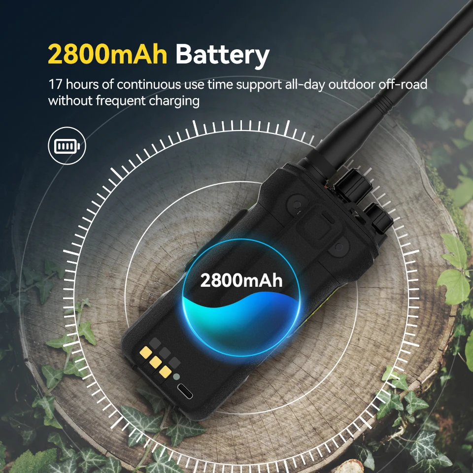 Retevis Ailunce HA1G GMRS Handfunkgerät mit Kabel, IP67 wasserdicht, NOAA Wetterwarnung, 2800mAh Akku, Repeater-Funktion – Detail 8