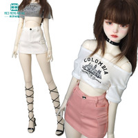 Fits 60CM 1/3 SD DD BJD Doll Clothes Toys Ball Jointed Doll accessories Fashion off-the-shoulder short T-shirt