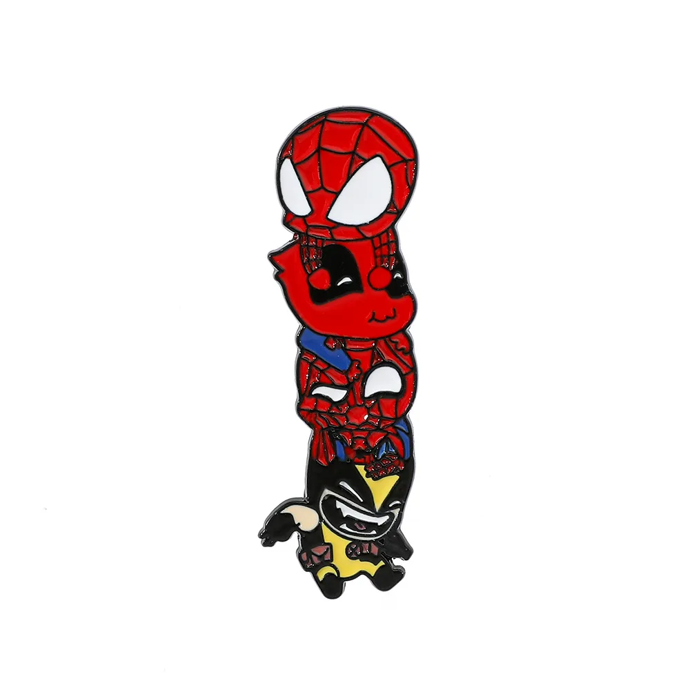 Funny Marvel Superhero Spiderman Deadpool & Wolverine Enamel Pins Metal Brooch for Jacket Lapel Pins Badges Fans Collect Gifts