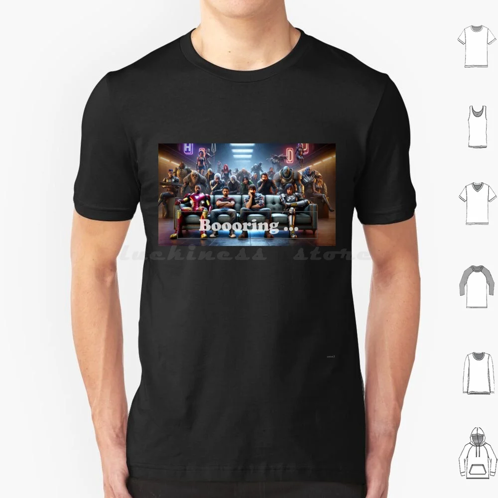 Heroes Bored T Shirt Men Women Kids 6xl Superheroes Fantasy Sci Fi Boredom Video Game Action Figures Cosplay Boring