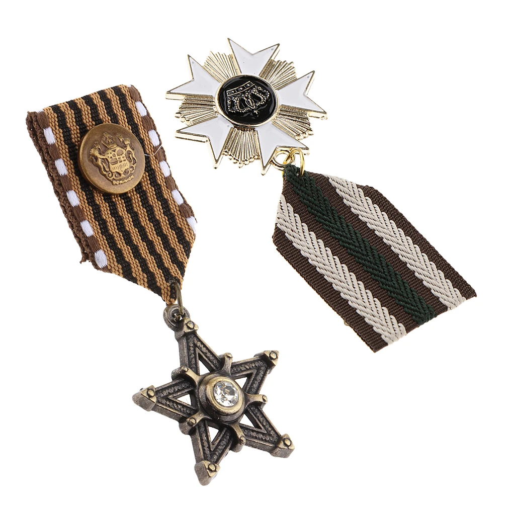 Colgante de tela Punk de 2 piezas, colgante de estrella, Pin de solapa, insignia