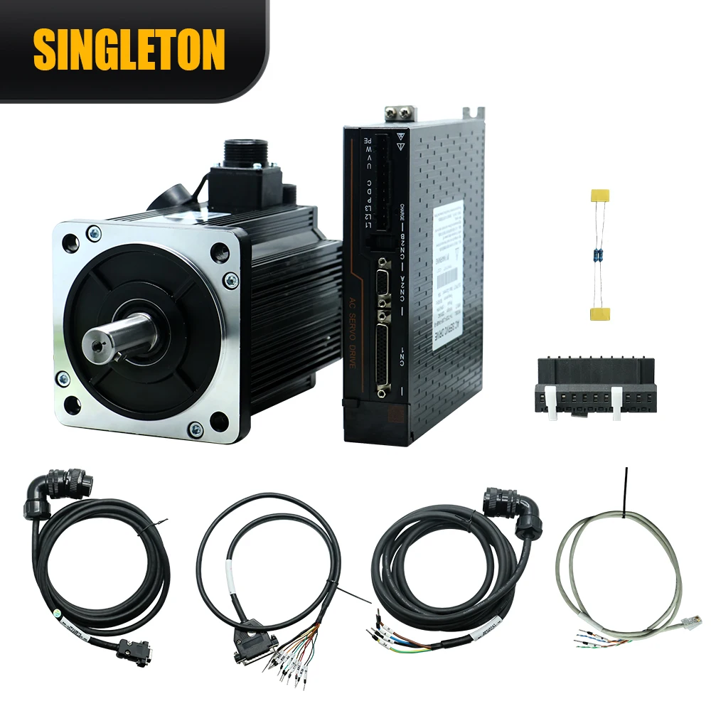 3.8kw Servo Motor 130ST-M15025 15Nm Servo Drive RS485 AC220V 380v 3M Cables Encoder 2500PPR Speed 2500-3000RPM For CNC