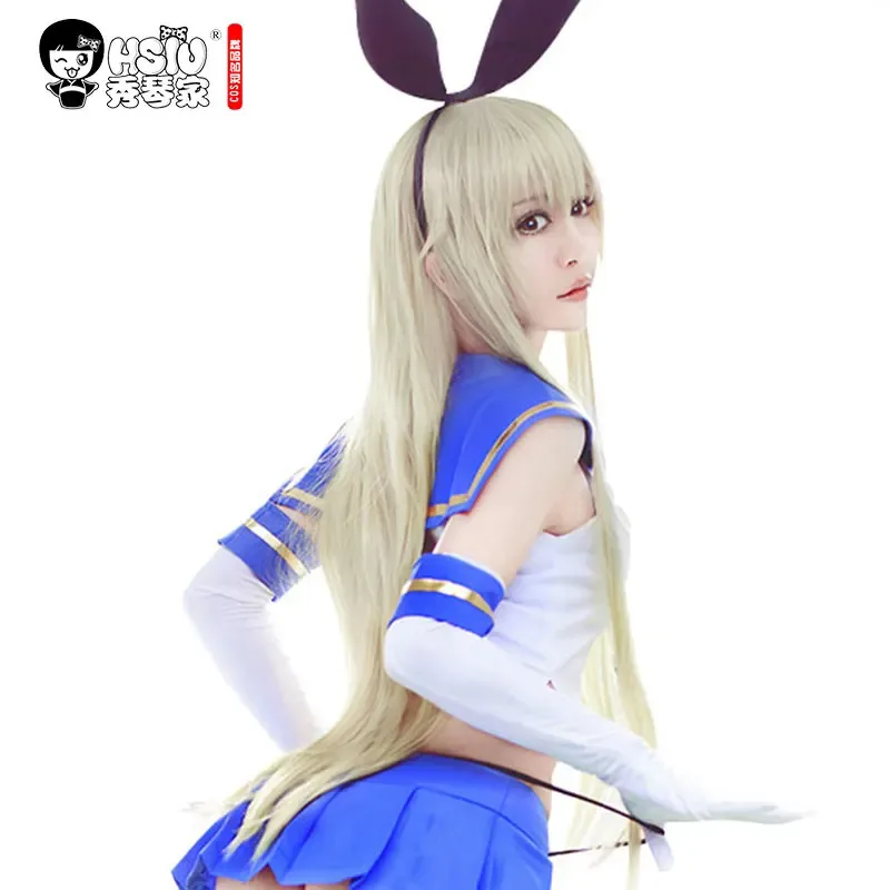

HSIU Shimakaze cosplay wig Kantai Collection costume play wigs Halloween costumes hair NEW High quality