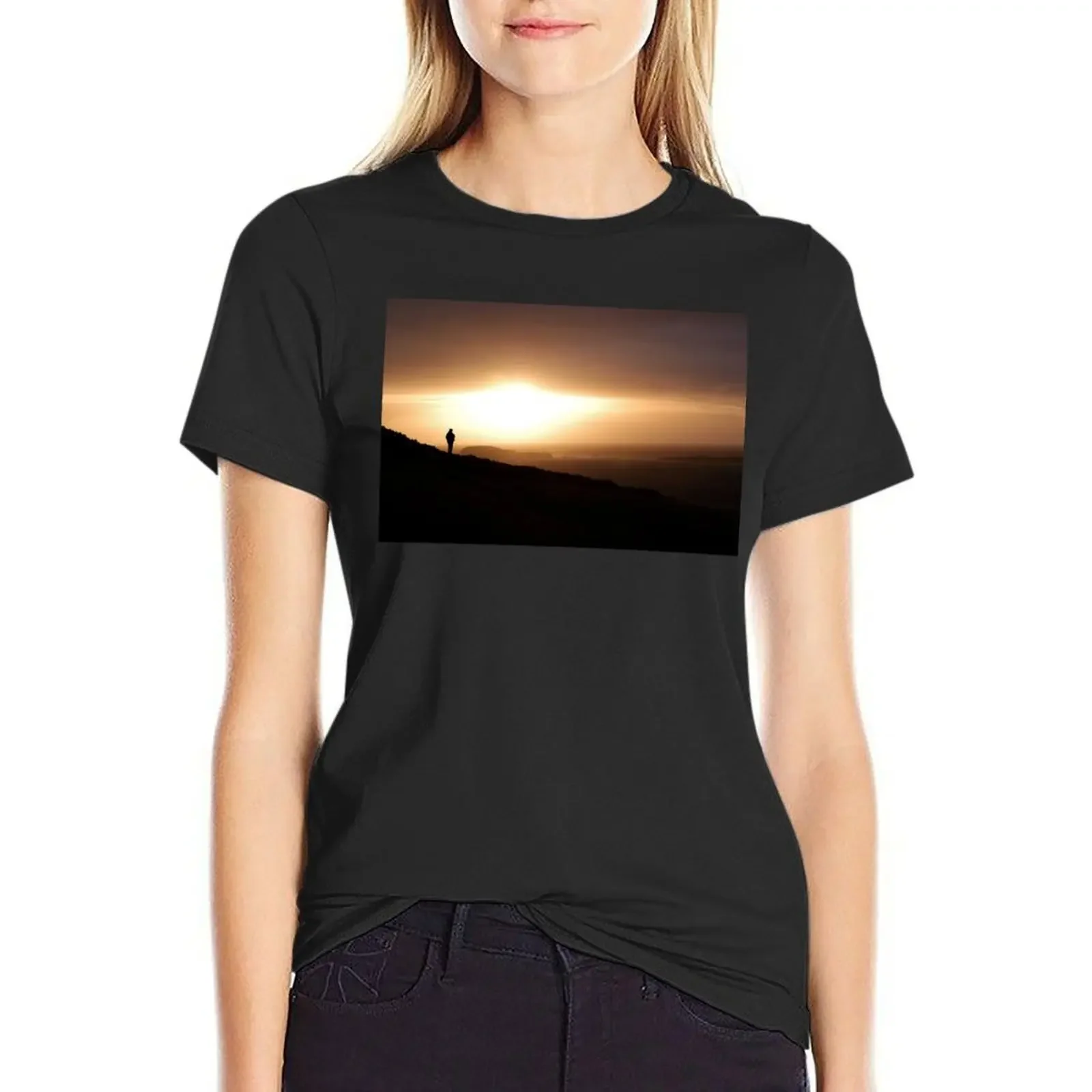 Sunset at Sumburgh Head, Shetland Islands T-Shirt oversized shirts graphic tees t-shirt dress for Women long