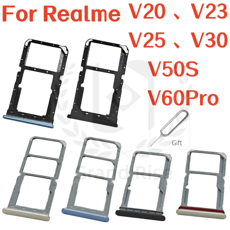 

Лоток для SIM-карты для Realme V20 V23 RealmeV25 RealmeV30 RealmeV50S RealmeV60Pro, держатель ящика для микро-карты SIM-карты