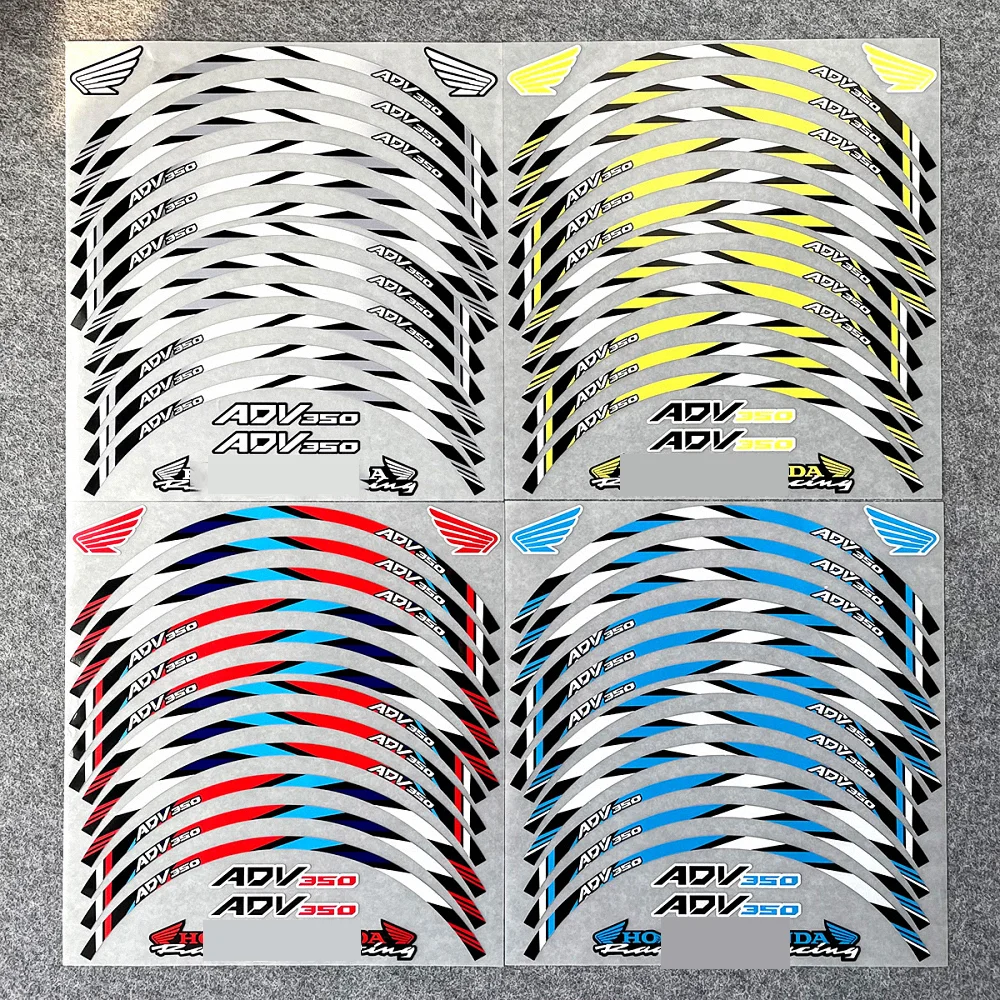 ADV350 Wheels Stickers Reflective Protector Rim Decals Motorcycle Accessories Tires Strips For Honda ADV 350 2021 2022 2023 2024