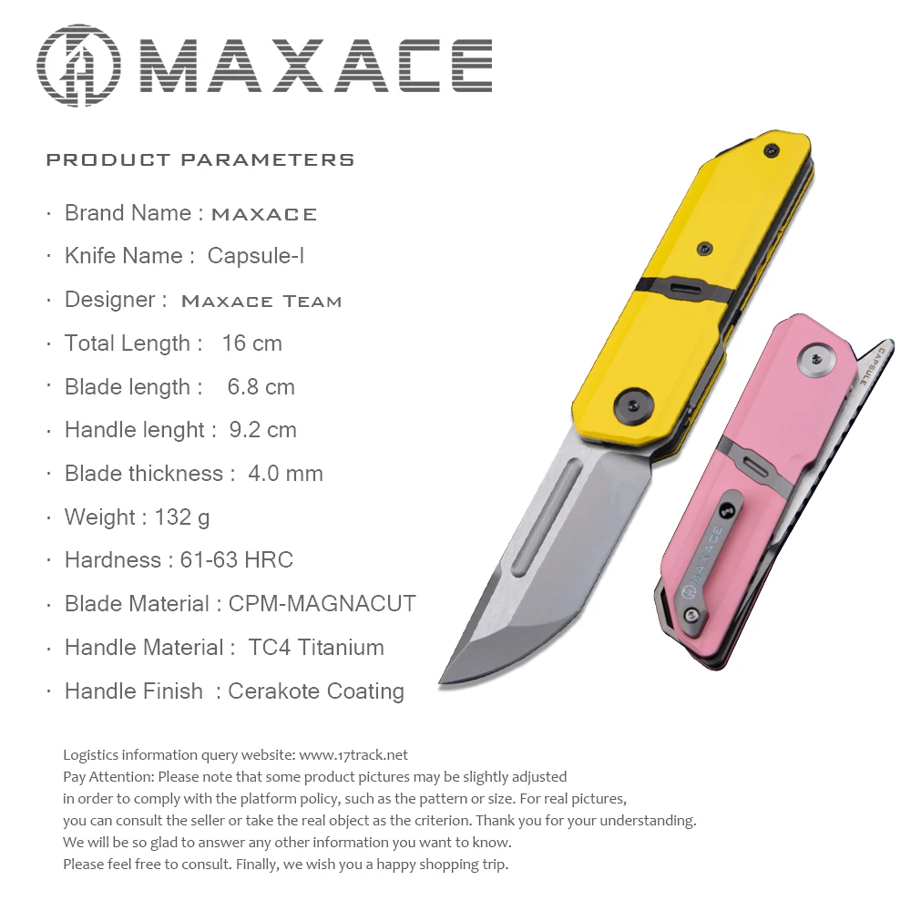 Maxace Capsule-I  Folding knife pocket knife camping portable outdoor fruit knife Survival Self-defense Collection And Gift