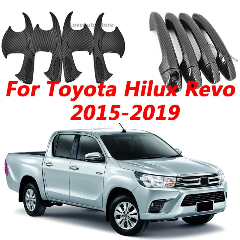 For Toyota Hilux Revo 2015 2016 2017 2018 2019 Car Door Handle Cover Body Pull Bowl Trim Exterior Decoration Accessories Cover