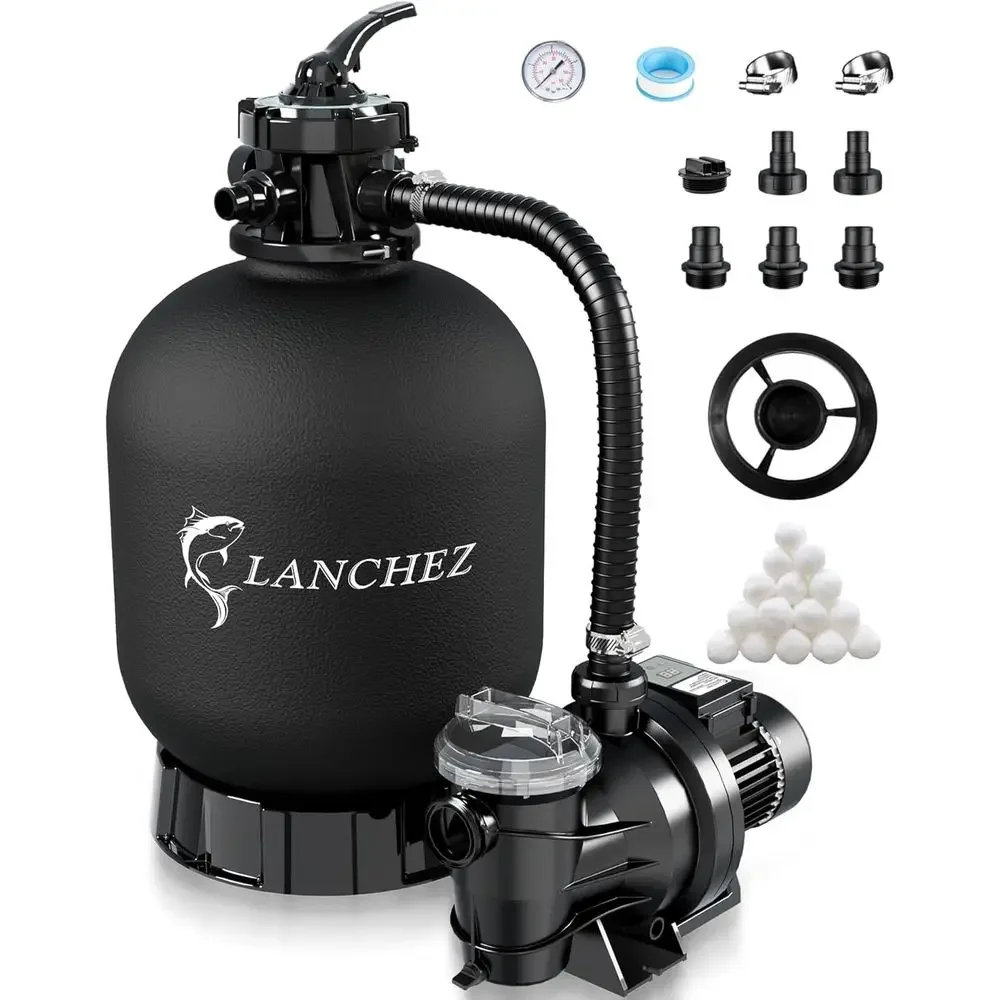 

18-Inch Above Ground Pool 7-Way Sand Filter Pump System