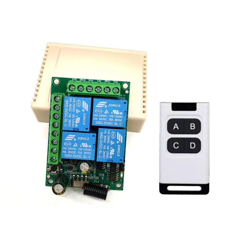 DC12V 10Amp 4CH リレー受信機と送信機ガレージドア 433Mhz ユニバーサルワイヤレスリモコン