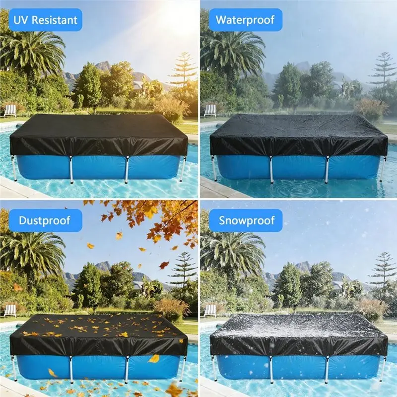 【TRAVEL ESSENTIAL】Oxford For All Above Ground Swimming Pool Covers 210D Rectangle Frame Winter Dust Protection