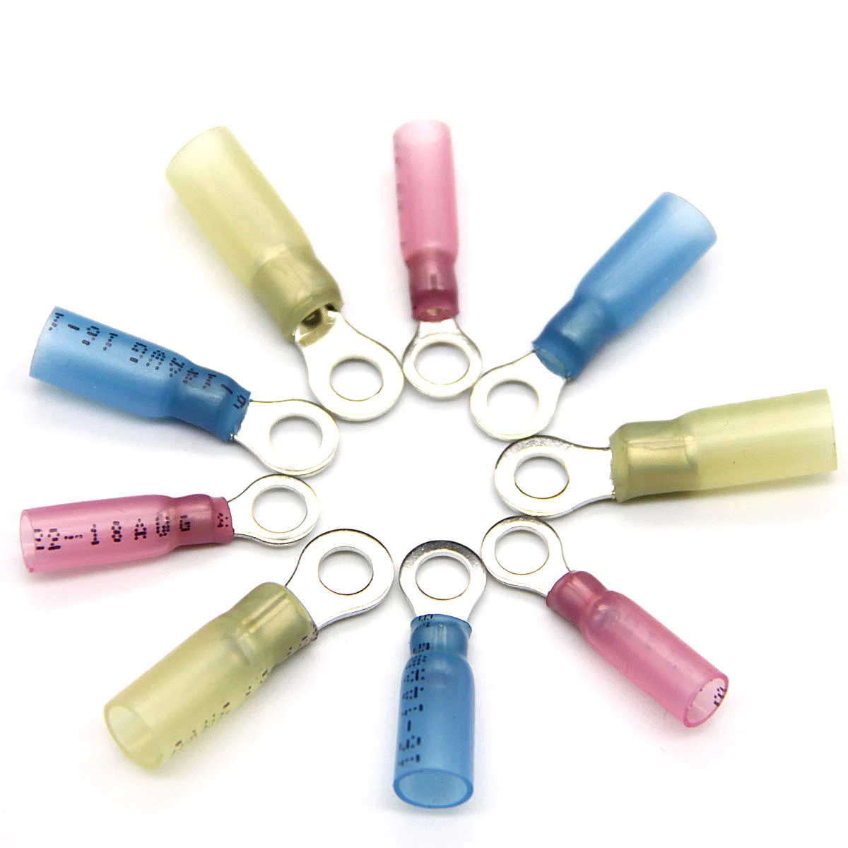 50 قطعة M4/5/6/8/10 الحرارة يتقلص حلقة مستديرة معزول محطات سلك كابلات الموصلات الأسلاك تجعيد محطات البحرية ختم مقاوم للماء