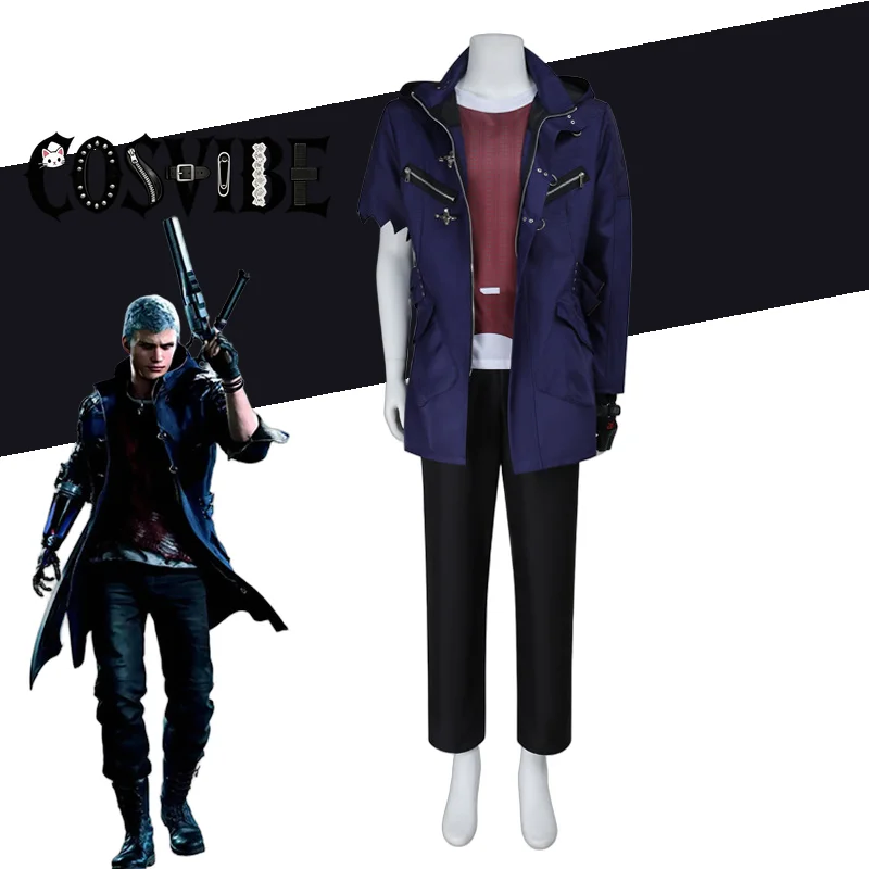 

Devil May Cry 5 Nero Cosplay Costume - Coat Trench Outfit Men Male Anime Halloween Party Roleplay Clothing