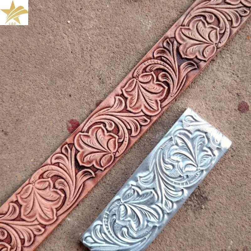 Seamless Border Leather Stamp Mold Repeatable Floral Scroll Belt Embossing Tool for Vegetable Tanned Leather Craft Belt Notebook