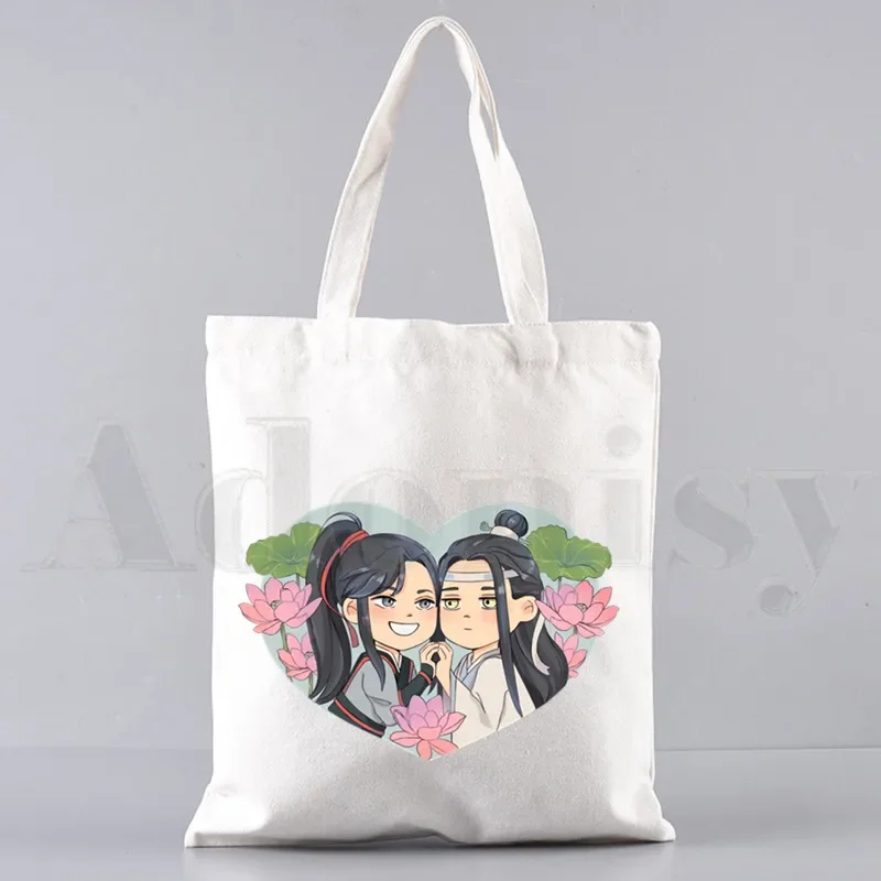 Anime Mo Dao Zu Shi Wei WuXian Lan Wangji Harajuku Handbags Shoulder Bags Casual Shopping Girls Handbag Women Elegant Canvas Bag