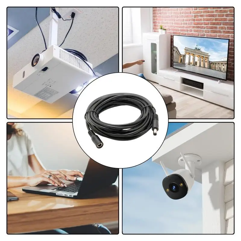 DC Camera Extension Cable Male To Female 2.1mm X 5.5mm DC 12V Camera Extension Cable Home And Business Security Camera Cable For