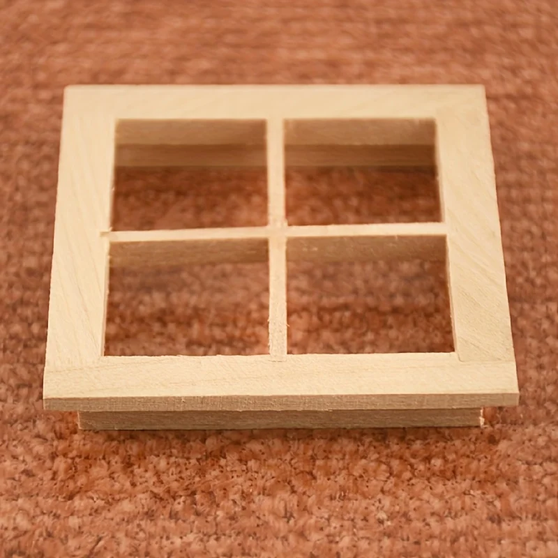 

1pc 1:12 Scale Dollhouse Mini Wooden Window Model Playhouse Home Miniature Decoration Ornaments Miniature Window Model Can Diy