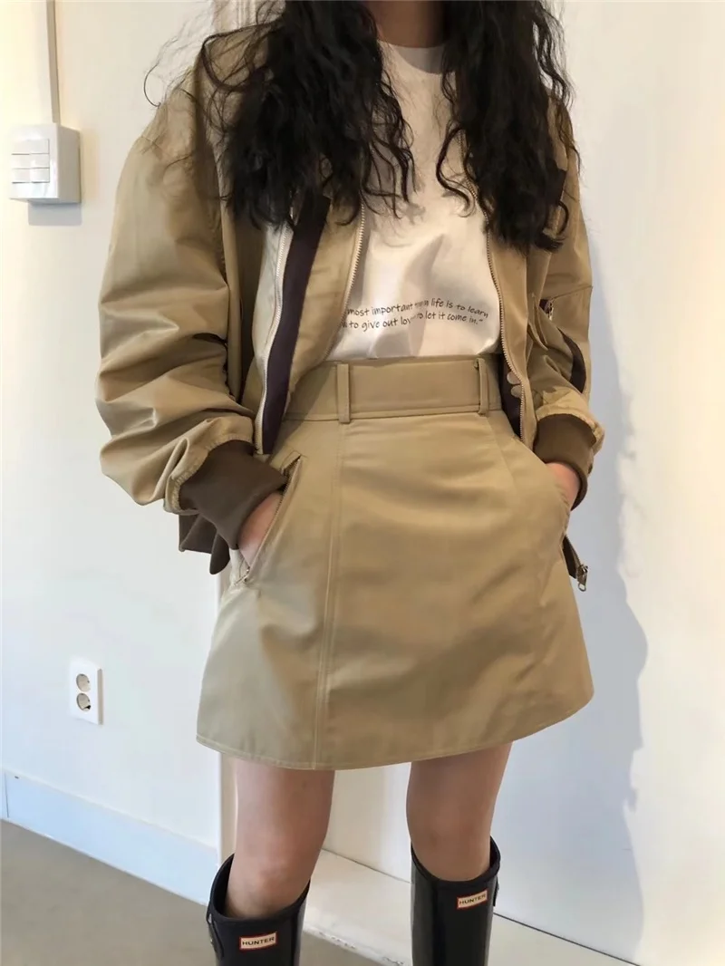 

SEI 202, новая базовая юбка трапециевидной формы, однотонная облегающая рабочая одежда, женская юбка с высокой талией, приятная для поездок на работу