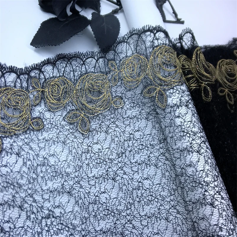Picture 3: Abstract Seamless Pattern Tulle Embroidery Lace Trim DIY Lingerie Lace Fabrics Lurex Lace for Dress Sewing Crafts