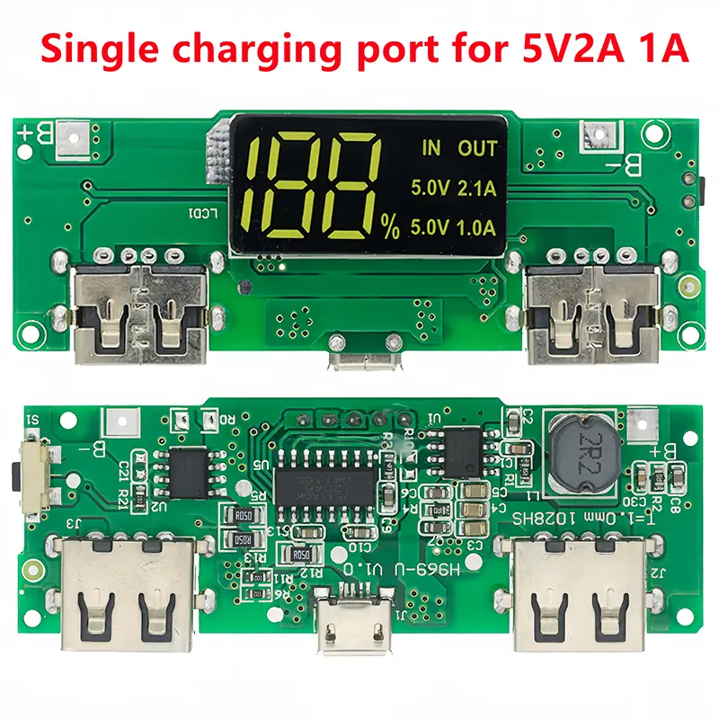 لوحة شحن 18650 ثنائي USB 5V 2.4A وحدة بنك طاقة محمول 186 50 لوحة شحن بطارية ليثيوم حماية الدائرة - 2