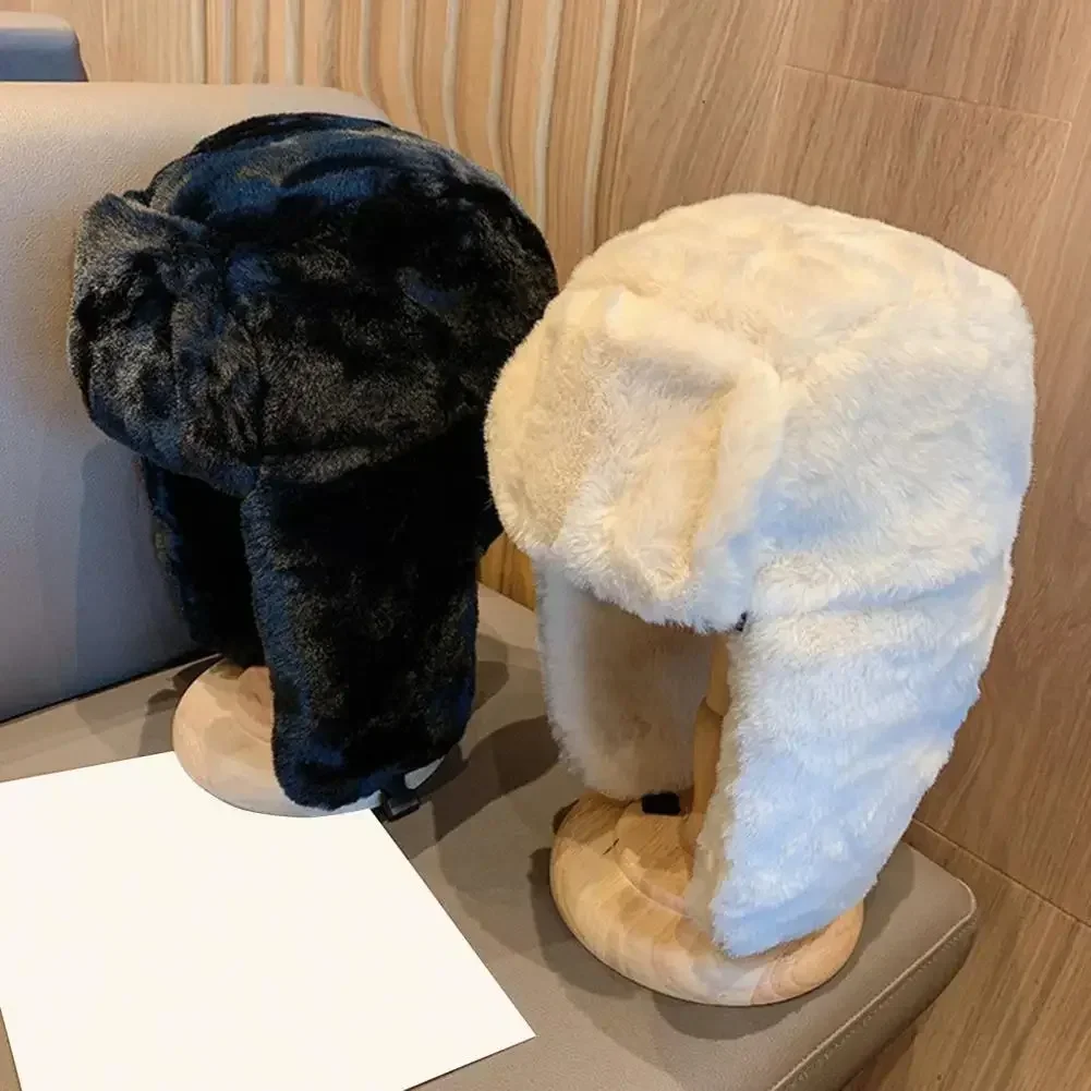Plush Ear Flap หมวกฤดูหนาวผู้หญิงผู้ชาย Trend Bomber หมวกหมวกรัสเซียหมวกเกาหลีแฟชั่น Ushanka Earflap หมวกนักบิน gorras hombre