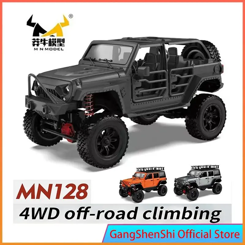 RC Crawler 4x4 Car MN128  2.4G Climbing Buggy Professional with LED Light Full Scale Remote Control Cars Toys for Boys Gift