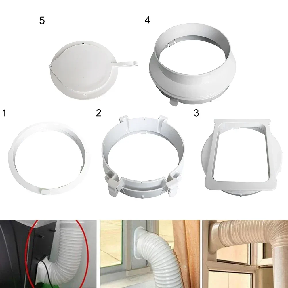 Interfaz de conducto de escape de aire acondicionado portátil, Conector de interfaz de manguera de tubo de escape abatible para calefacción, ventilación de refrigeración