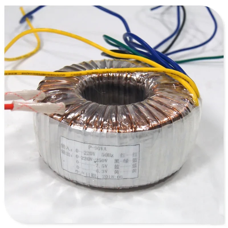 

90W pure copper toroidal transformer 0-220-250V 6.3V 7.5V tube amplifier pre-stage transformer, DC filament