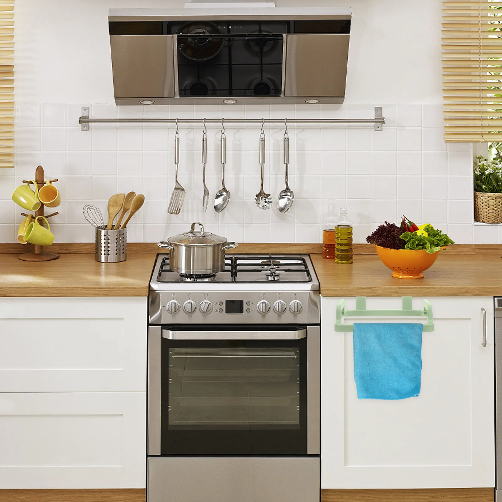 Garbage Bag Rack Kitchen Trash Holder Removable Bracket Cabinet Door Hanger Sponge Storage Portable Supplies