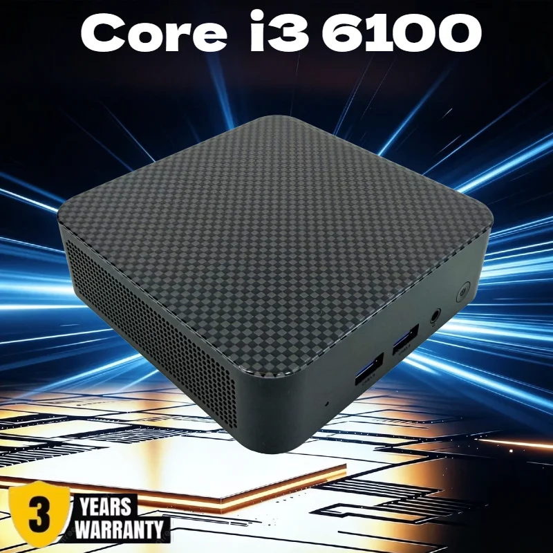 New Mini PC Portable 2026 Intel Core i3-6100 Small Pocket Computer 16GB RAM 1TB SSD WiFi 6 BT5.2 Gaming Desktop PC