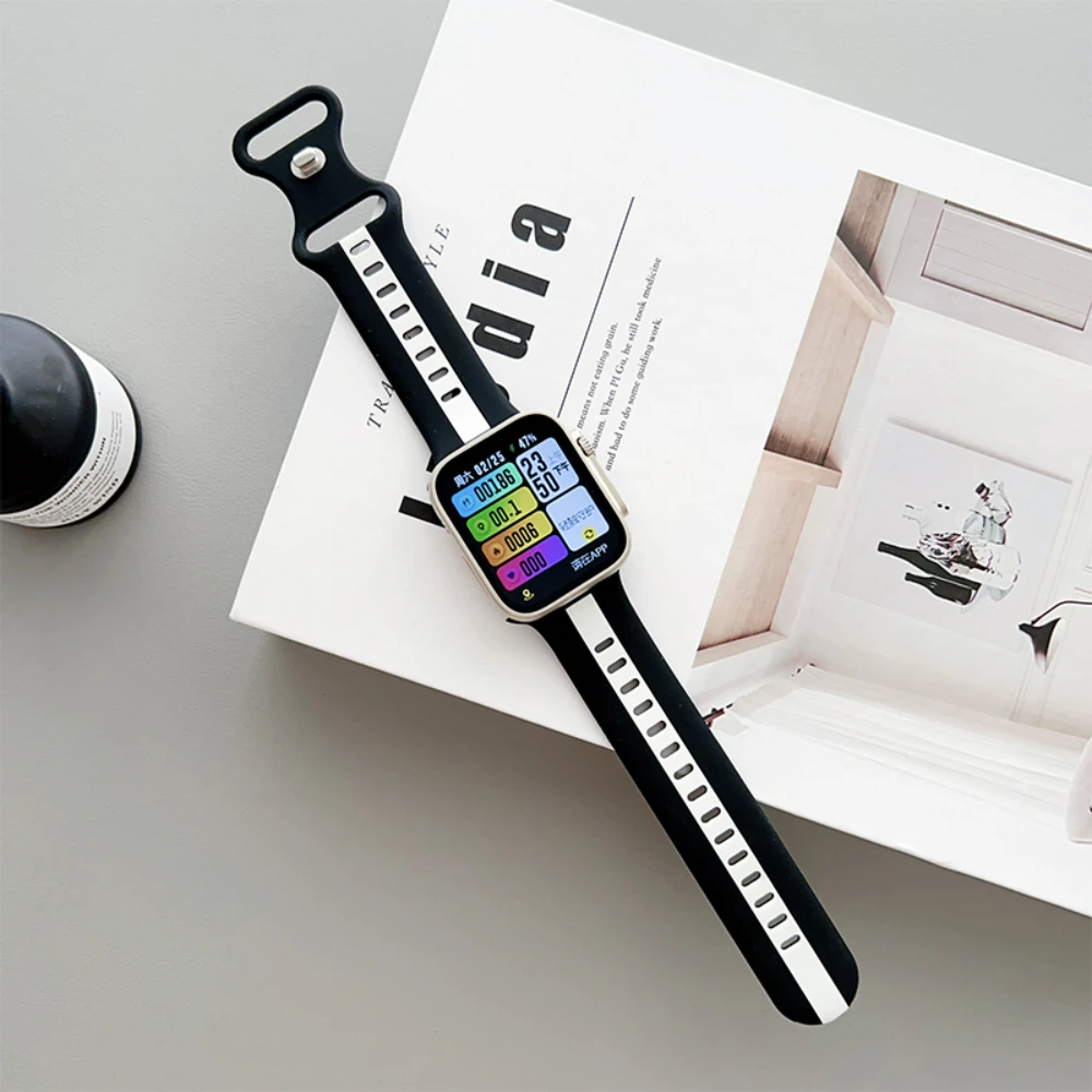 Weiches Silikonarmband für Apple Watch Band Ultra 2 49mm 42 46 45 41 40 44 38mm Armband iWatch Series 12 11 10 9 8 7 6 5 4 3 SE